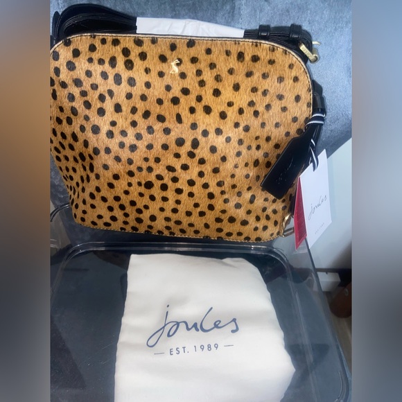 New Joules Cheetah Calf Hare Bag - Picture 3 of 15